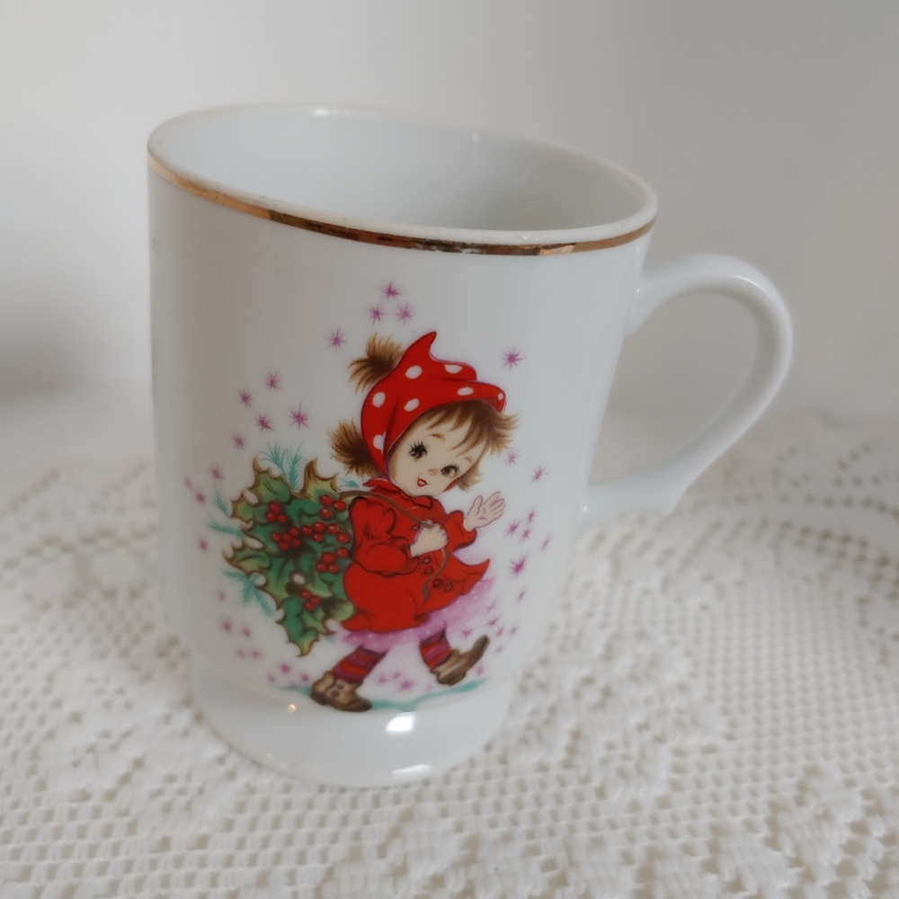 Lefton china hand painted footed coffee Mug